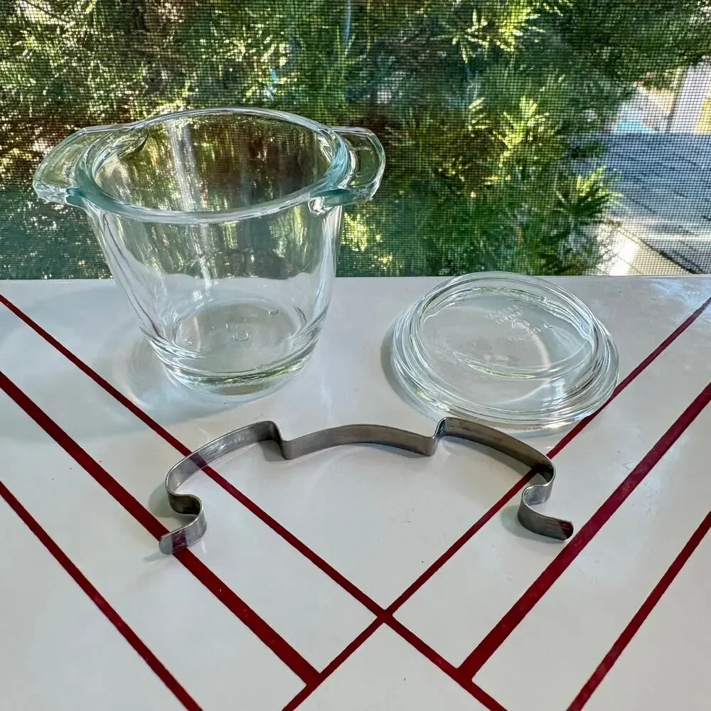 Vintage Sovirel France Glass Jar with Lid and Metal Clip